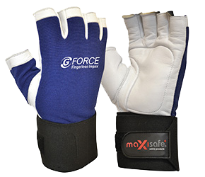 MAXISAFE GLOVES G-FORCE MECHANICS FINGERLESS ANTI-VIBRATION MED